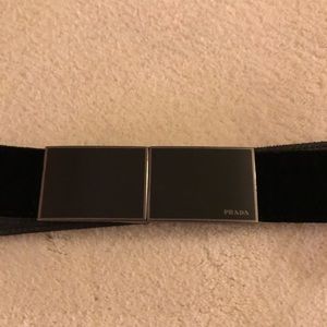 Prada black velvet belt